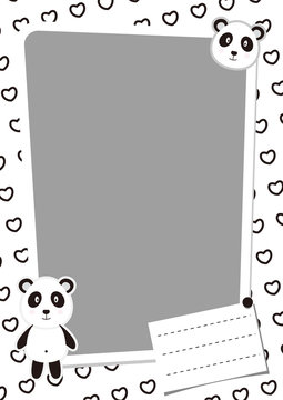 Cute Panda Frame Vector