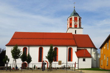 Fototapeta na wymiar Peterskirche in Weiltingen, Bayern, Deutschland