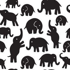 Seamless vector pattern with elephants. Can be used for textile, website background, book cover, packaging.