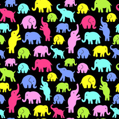 Seamless vector pattern with elephants. Seamless pattern can be used for wallpaper,  pattern fills, web page background,  surface textures.