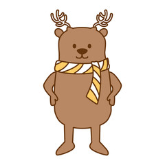 cute reindeer christmas character