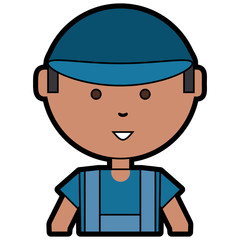 cartoon mechanic man icon