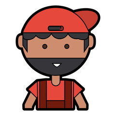 cartoon mechanic man icon