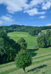 Fototapeta na wymiar typische Landschaft im Bergischen Land,Nordrhein-Westfalen,Deutschland