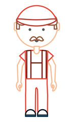 cartoon mechanic man icon