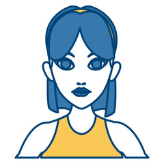 Obraz premium Beautiful woman profile cartoon icon vector illustrationgraphic design