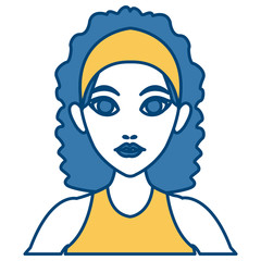 Beautiful woman profile cartoon icon vector illustrationgraphic design