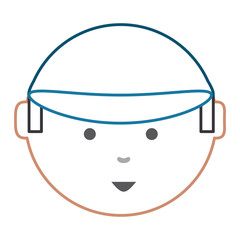 cartoon man face icon