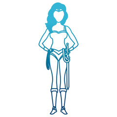 Beautiful woman medieval warrior icon vector illustration graphic design