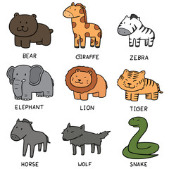 vector set of animals