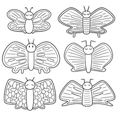 vector set of butterflies