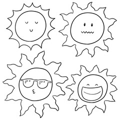 vector set of suns