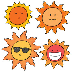 vector set of suns