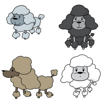 vector set of poodles