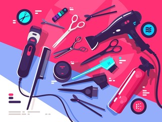 Hairdressing tools, hairbrush and hair dryer
