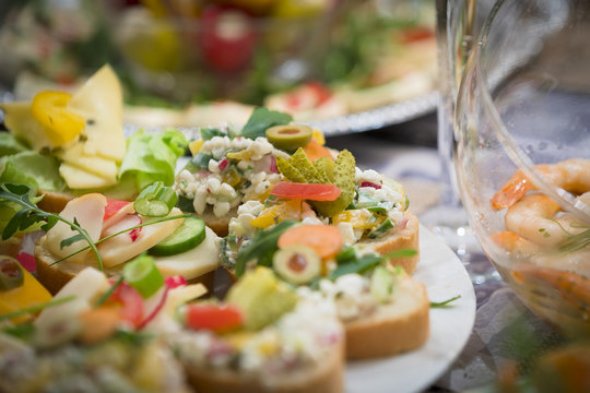 Mixed antipasti/appetizers served as starter at christmas and new years eve