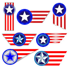 Obraz premium American symbols set of red blue colors