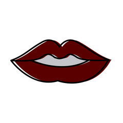 Sexy lips cartoon icon vector illustration graphic design