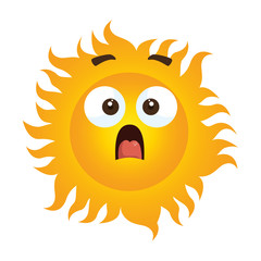 summer sun terrified kawaii character