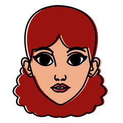 Beautiful woman face cartoon icon vector illustration graphic design
