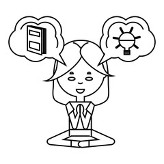 cartoon woman practicing yoga