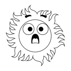 summer sun terrified kawaii character