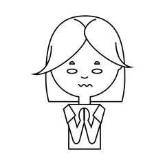 cartoon woman face icon