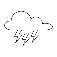 weather cloud with thunders rays