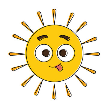 summer sun crazy kawaii character