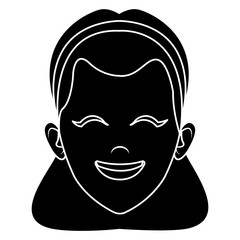 Beautiful woman face smiling icon vector illustration graphic design
