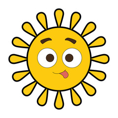 summer sun crazy kawaii character