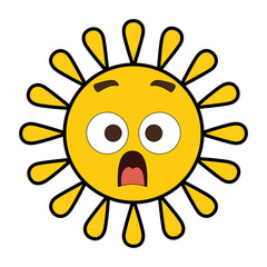 summer sun terrified kawaii character