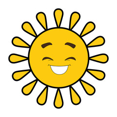Fototapeta premium summer sun happy kawaii character