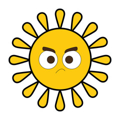summer sun angry kawaii character