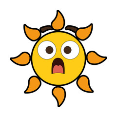 summer sun terrified kawaii character