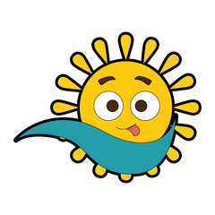 summer sun crazy kawaii character