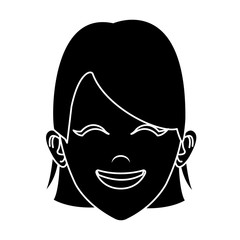 Beautiful woman face smiling icon vector illustration graphic design