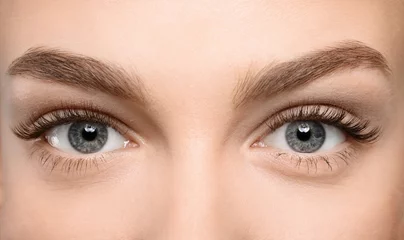 Foto op Aluminium Beautiful female eyes with long eyelashes, closeup © Africa Studio