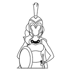 Beautiful woman medieval warrior icon vector illustration graphic design