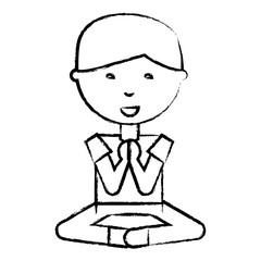 cartoon man practicing yoga