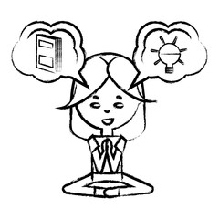 cartoon woman practicing yoga