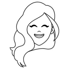 Beautiful woman face smiling icon vector illustration graphic design