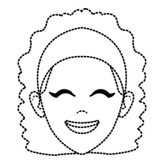 Beautiful woman face smiling icon vector illustration graphic design