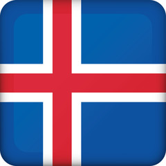 Icon representing square button flag of Iceland. Ideal for catalogs of institutional materials and geography