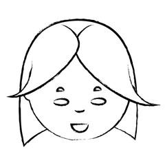 cartoon woman face icon