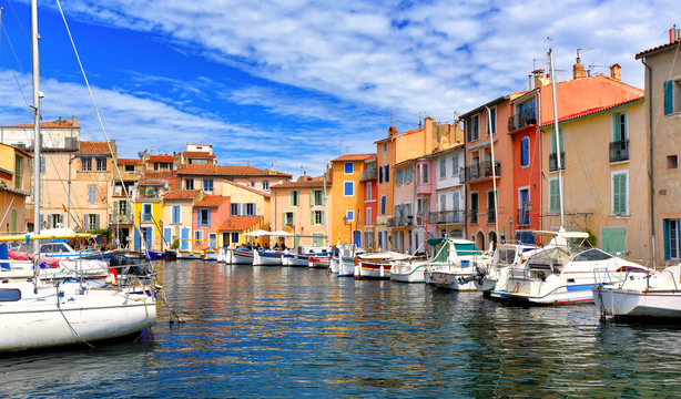 Colorful houses in the harbor of Martigues, France