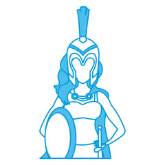 Beautiful woman medieval warrior icon vector illustration graphic design