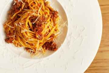 Fresh pasta with bolognese sauce