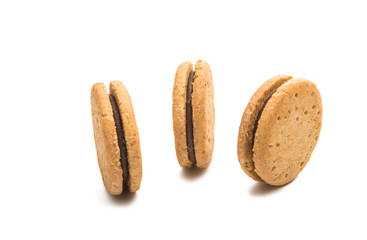double biscuits with chocolate isolated
