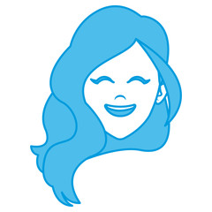 Beautiful woman face smiling icon vector illustration graphic design